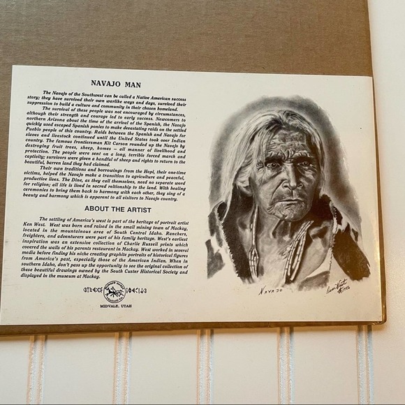 Vintage Native American Indian Art Print Navaho Shaman 1913 Ken West 1986 - Picture 3 of 5